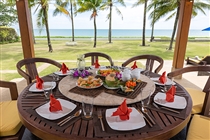 Dining table and appetising food